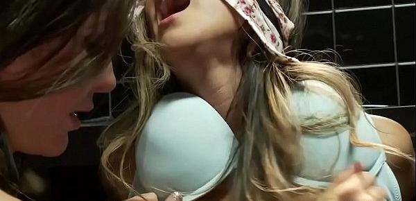  Huge tits blonde anal fucked in public